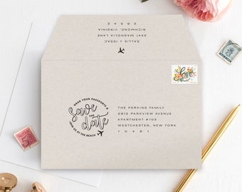 Printable Envelope Template, Destination Wedding Save the Date Envelope, DIY Envelope, Wedding Envelope Template, Multiple Sizes, ENV1