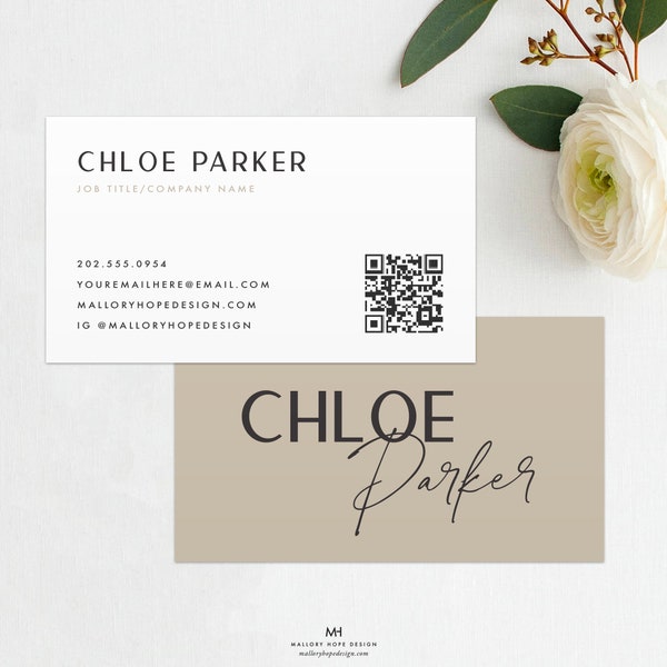 Printed Modern Business Card, Minimal Business Card, Calling Card, Small Business Card, Contact Card, Interior Designer, Etsy Business Cards