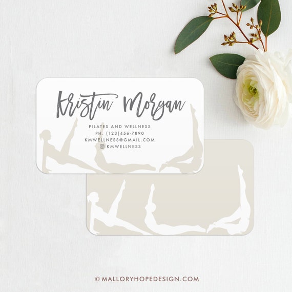 Pilates & Yoga Instructor Business Card: Modern Printed Cards