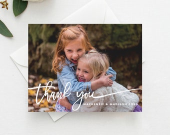 Handwritten Photo Thank You, Kids Photo Thank You, Baby Thank You, Family Photo Thank You Card, Custom Thank You, Custom Photo Thank You