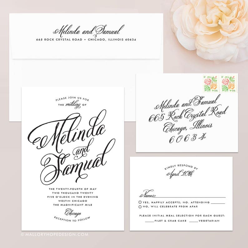 Beautiful Fancy Handwriting For Wedding Invitations