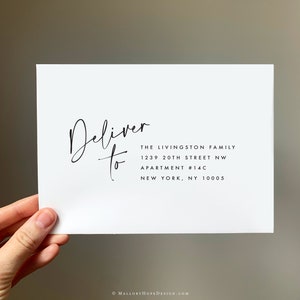Druckbare Umschlagvorlage, bearbeitbarer Umschlag, DIY-Umschlagvorlage, Hochzeitsumschlagvorlage, Kalligraphie-Umschlag, mehrere Größen, ENV1