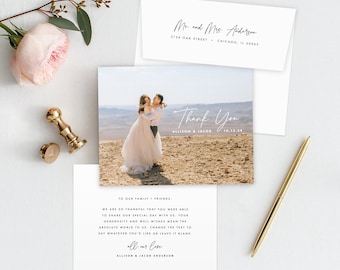 Personalized Wedding Photo Thank You Cards: Stationery Set
