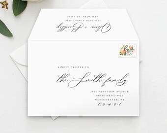 Printable Envelope Template, Editable Envelope, DIY Envelope Template, Wedding Envelope Template, Calligraphy Envelope, Multiple Sizes, ENV1