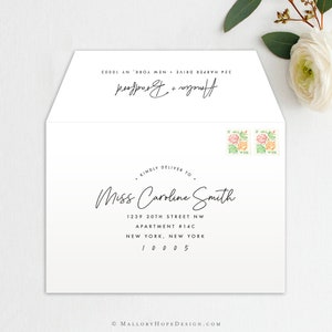 Printable Envelope Template, Addressed Envelope, DIY Envelope Template, Wedding Envelope Template, Return Envelope, Multiple Sizes, P1, ENV1