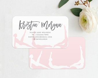 Pilates Business Card Template, Yoga Business Card Template, Pilates Studio Card, Yoga Studio Business Card, Instant Download, BUS1