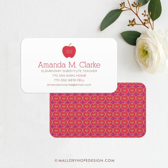 Teacher Business Card Calling Card Mommy Card