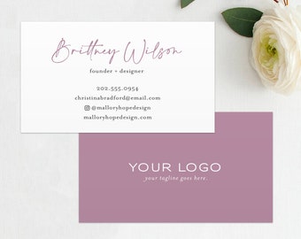 Printed Business Card: Modern Minimalist Design, Custom Logo
