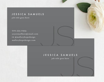 Initials Printed Business Card, Minimal Business Card, Chic Business Card, Calling Card, Minimal Business Card, Printed Business Cards