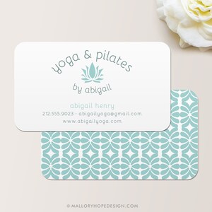 Yoga Instructor or Pilates Instructor Business Card, Calling Card, Mommy Card, Contact Card, Calling Cards, Modern Business Cards