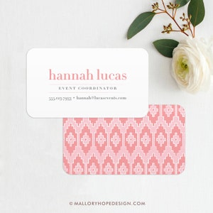 Ikat Business Card, Calling Card, Mommy Card, Contact Card, Event Planner Business Card, Business Cards, Modern Business Cards image 3