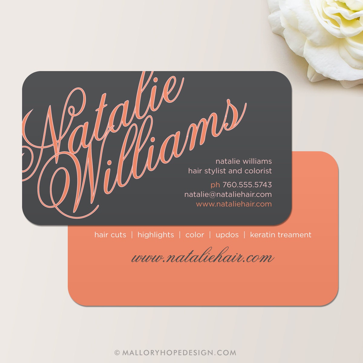 Elegant Name Business Card, Calling Card, Mommy Card, Contact Card, Hair Stylist Business Card, Salon, Event Planner Business Cards