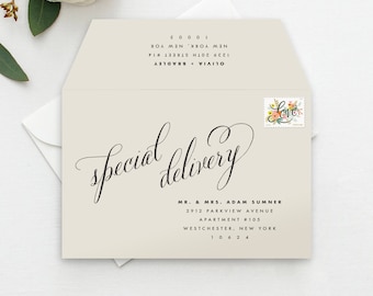 Special Delivery Envelope Template, DIY Envelope Template, Wedding Envelope Template, Elegant Calligraphy Envelope, Many Sizes, ENV1