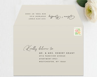 Printable Envelope Address Template, Editable Envelope, DIY Envelope Address, Wedding Envelope Template, Calligraphy Envelope, 5 Sizes, ENV1