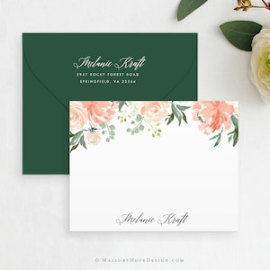 Floral Stationery Set, Floral Thank You Card, Personalized Stationery, Bridal Stationery, Personal Stationary, Custom Wedding Thank You