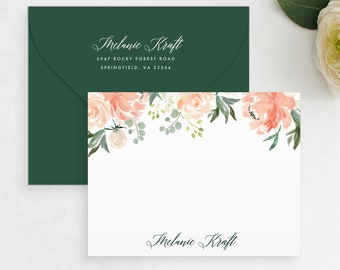 Floral Stationery Set, Floral Thank You Card, Personalized Stationery, Bridal Stationery, Personal Stationary, Custom Wedding Thank You