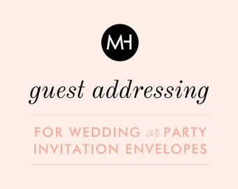 Guest Addressing, Add to your Save the Date, Wedding Invitation or Party Invitation Order