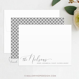 Familien Name Briefpapier Vorlage, Skript Personalisierte Briefpapier, Briefpapier Vorlage, personalisierte Dankeschön, Sofort Download, STA1