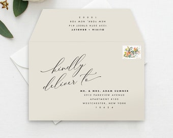 Calligraphy Printable Envelope Template, DIY Envelope Template, Wedding Envelope Template, Elegant Calligraphy Envelope, Many Sizes, ENV1