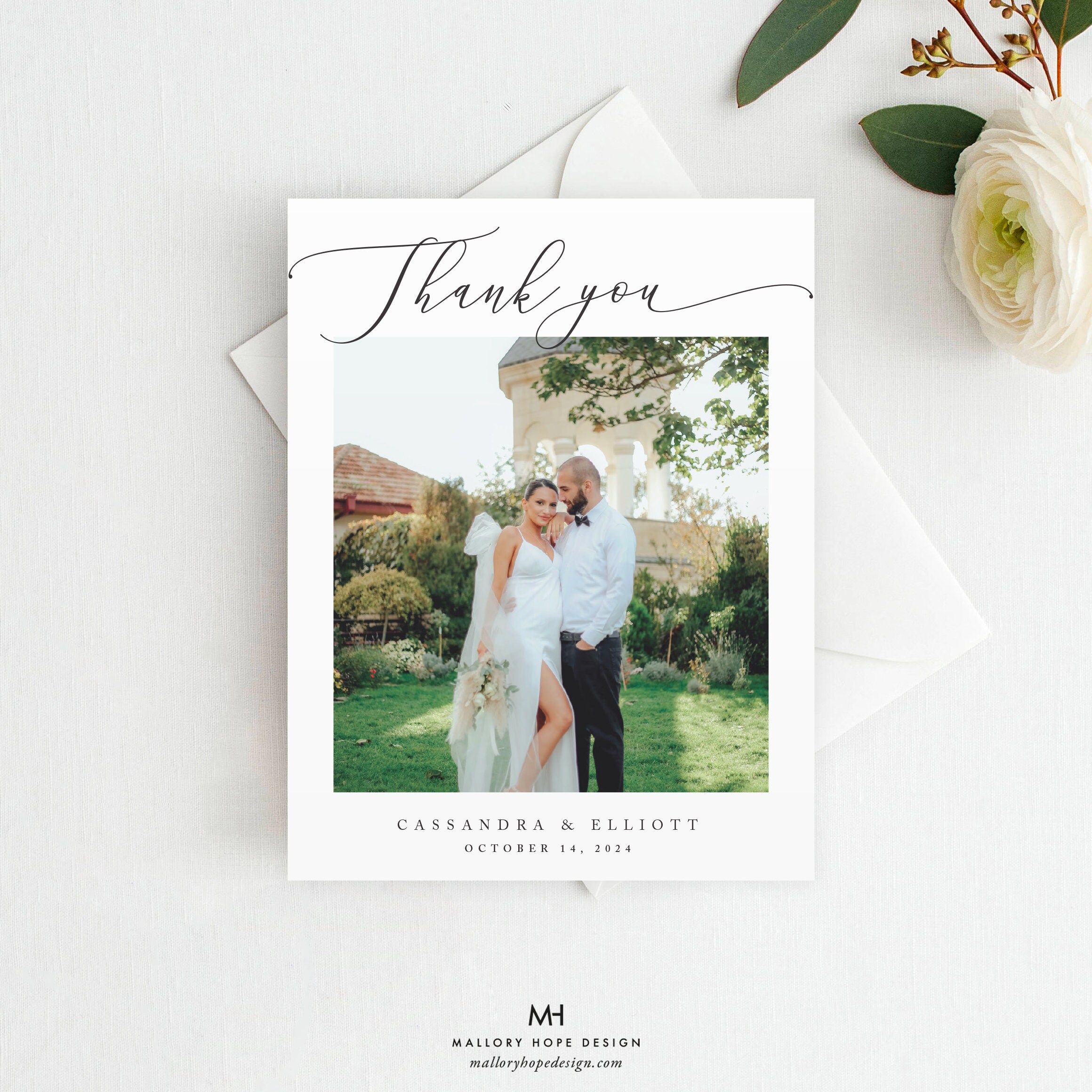 Personalized Wedding Photo Thank You Cards, Newlywed Stationery Set - Etsy