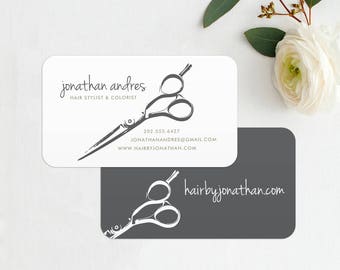 Shears Business Card, Hair Stylist Calling Card, Contact Card, Hair Stylist, Barber, Salon Business Cards Template, Instant Download, BUS1