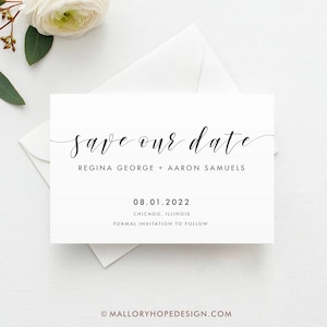 Modern Save the Date Postcard, Magnet, Flat Card, Save the Date Magnet, Minimal Save the Date, Wedding Save the Date, Save our Date