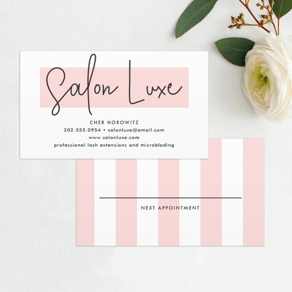 Luxe Business Card Template Hair Stylist Calling Card Etsy