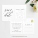 Minimal Calendar Save the Date Template Digital Save the - Etsy