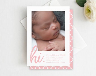 Photo Birth Announcement,  Birth Announcement New Baby, Birth Announcement, Hi, Baby Boy, Template, Instant Download, BA1