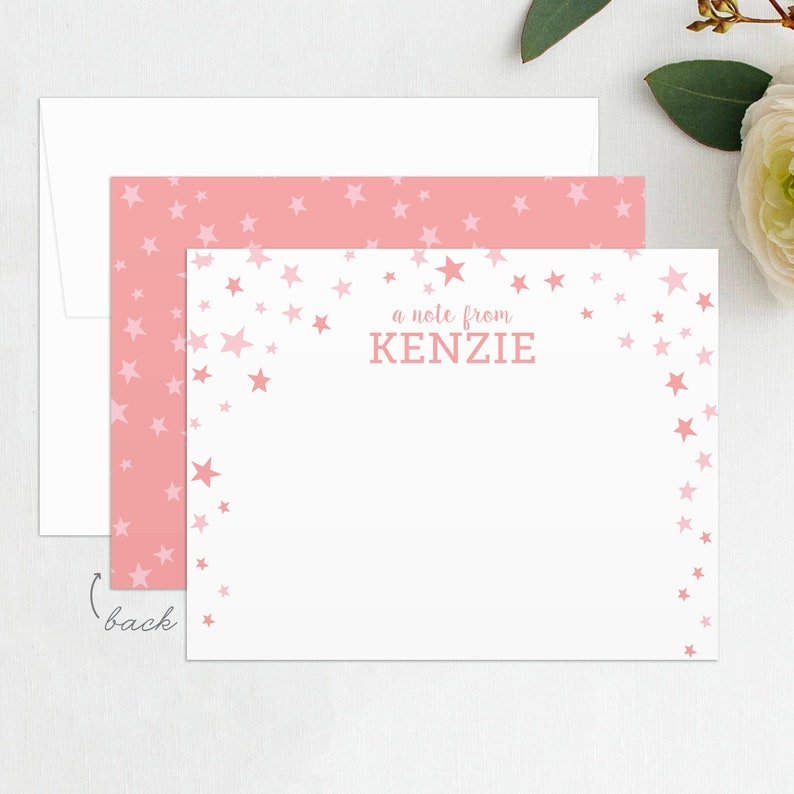 Stars Personalized Stationery Set Kids Star Stationary Star Etsy