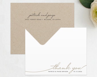 Handwriting Simplicity Stationery Set, Thank You Card with Envelope, Wedding Stationery Set, Custom Stationery, Custom Stationary, Notecard
