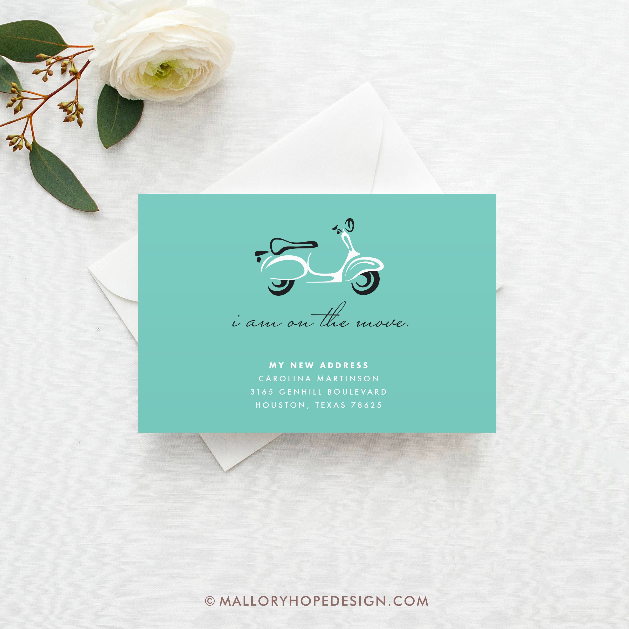 Scooter Moving Announcement Template, DIY New Home Card, Moving Card, New  Address, We
