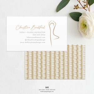 Pilates Business Card Template, Yoga Business Card Template, Pilates Studio Card, Yoga Studio Business Card, Instant Download, BUS1