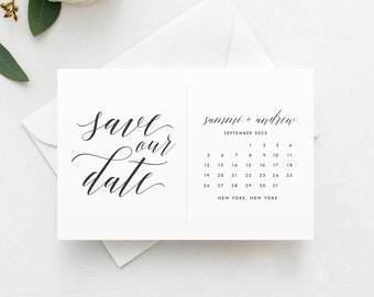 Minimalist Calendar Save the Date Template (Digital Download)