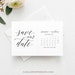 Minimal Calendar Save the Date Template Digital Save the - Etsy