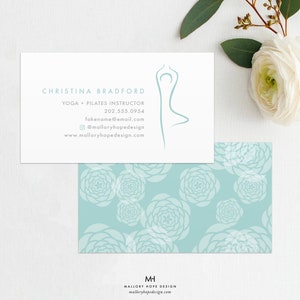 Pilates Business Card Template, Yoga Business Card Template, Pilates Studio Card, Yoga Studio Business Card, Instant Download, BUS1