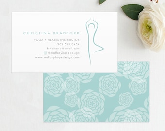 Pilates Business Card Template, Yoga Business Card Template, Pilates Studio Card, Yoga Studio Business Card, Instant Download, BUS1