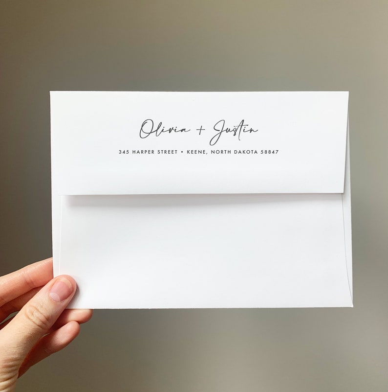 Custom Printed Envelopes, Guest Addressing, Recipient Addressing, Return Address Printing, A7, A2,4Bar Envelopes, White Ink Envelopes, Blank image 5