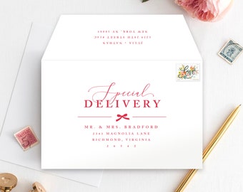 Printed Holiday Envelopes with Address: Christmas Card Envelopes