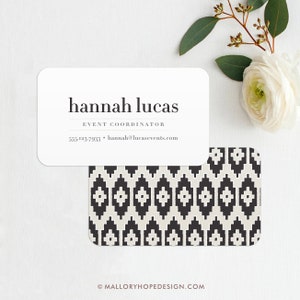 Ikat Business Card, Calling Card, Mommy Card, Contact Card, Event Planner Business Card, Business Cards, Modern Business Cards image 2
