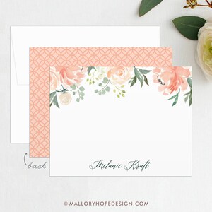 Conjunto de papelaria floral, cartão de agradecimento floral, papelaria pessoal, modelo de agradecimento personalizado, arquivos DIY de papelaria, download instantâneo, STA1