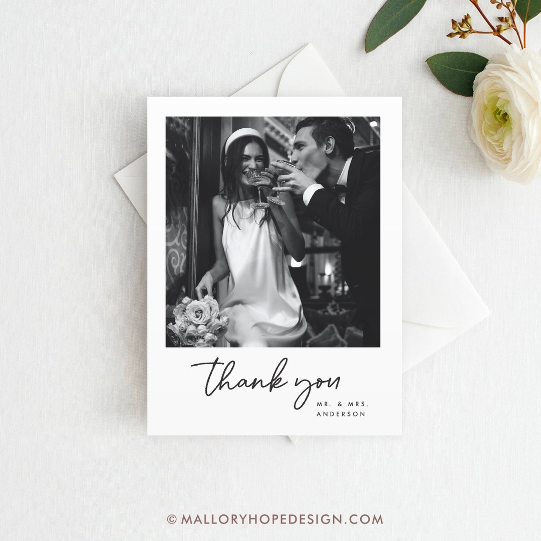 Personalized Wedding Photo Thank You Cards: Printed Stationery Set - Etsy