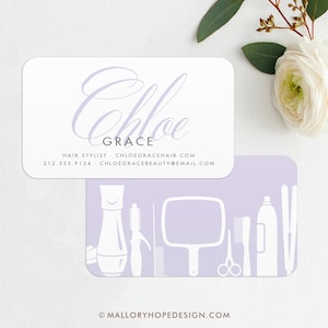 Grace Hair Stylist Business Card Hair Stylist Calling Card,, Hair Stylist, Barber, Salon Business Cards Template, Instant Download, BUS1