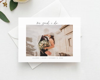 Modern Photo Elopement Announcement, Printed Elopement Card, We Eloped Card, Wedding Reception Invitation, Elopement Reception Invitation