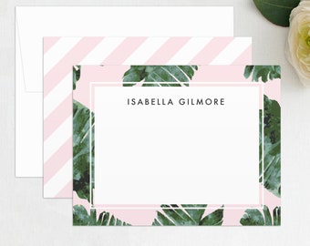 Palm Leaves Personalized Stationery Set, Palm Tree Stationary, Stationary Personalized, Personalized Thank You Cards, Palm Fronds, Tropical