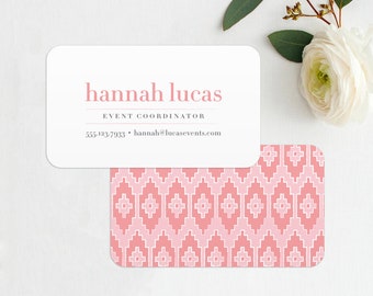 Ikat Business Card Small Business, Interior Designer, Event Planner Cards, Patterned Business Card, Business Card Template, BUS1