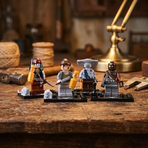 Piratenminifigurenset, Marcus, Bootstrap Jack, Murtogg, Lego-compatibele ABS-figuren
