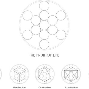 Fruit of Life Platonic Solids Symbols-Meditation Tools Wall Décor-Spiritual Gifts-Lightworker Altar Art for Sacred Rituals-DOWNLOAD HALELUYA