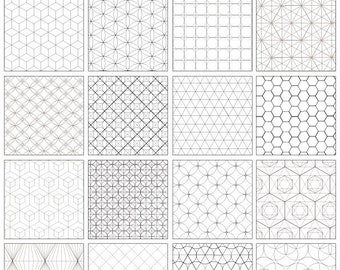 20 Squares Geometric Patterns Printable-Blank Patented Square Coloring-Meditative Adult Arts Crafts Ideas-Relieve Stress-DOWNLOAD HALELUYA