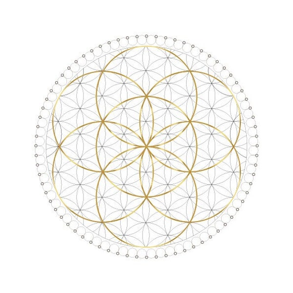 Seed Of Life and Flower Of Life Wall Decor Print-Mandala-Digital-Sacred Geometry Art-Spiritual-Art Therapy-Alternative Medicine-DOWNLOAD NOW